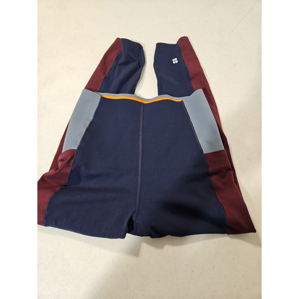 Sweaty Betty Power Leggings Small‎ Color Block 7/8 W23"  Navy and Burgundy (1818